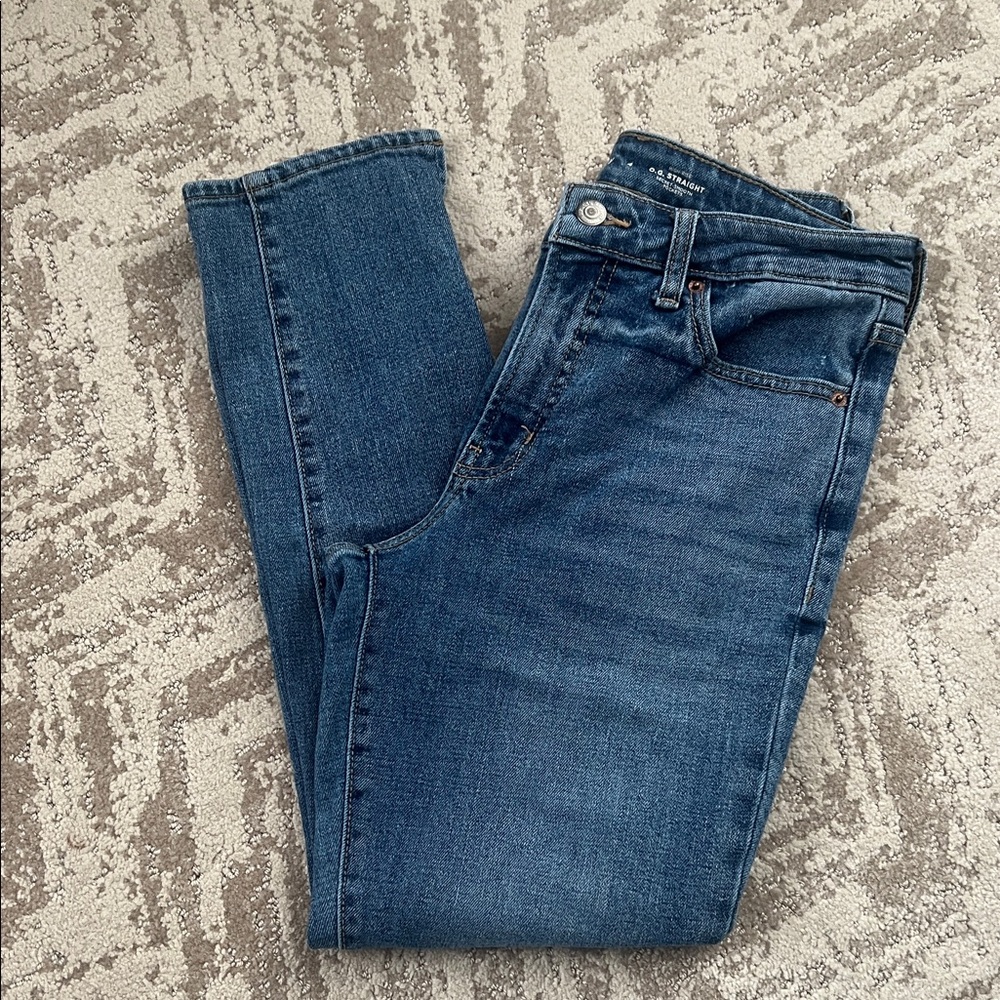 Old Navy Women's Straight Leg Jeans in Deep Blue